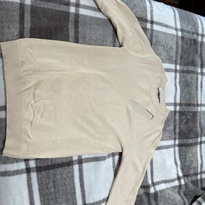 Cream Long Sleeve Sweater with Cutout